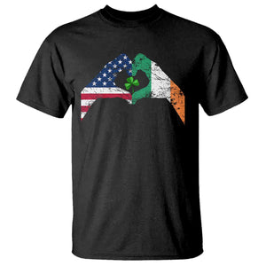 America Ireland Flag T Shirt Lucky Shamrock Vintage American Irish Roots TS10 Black Print Your Wear