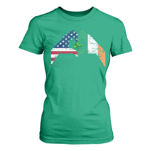 America Ireland Flag T Shirt For Women Lucky Shamrock Vintage American Irish Roots TS10 Irish Green Print Your Wear