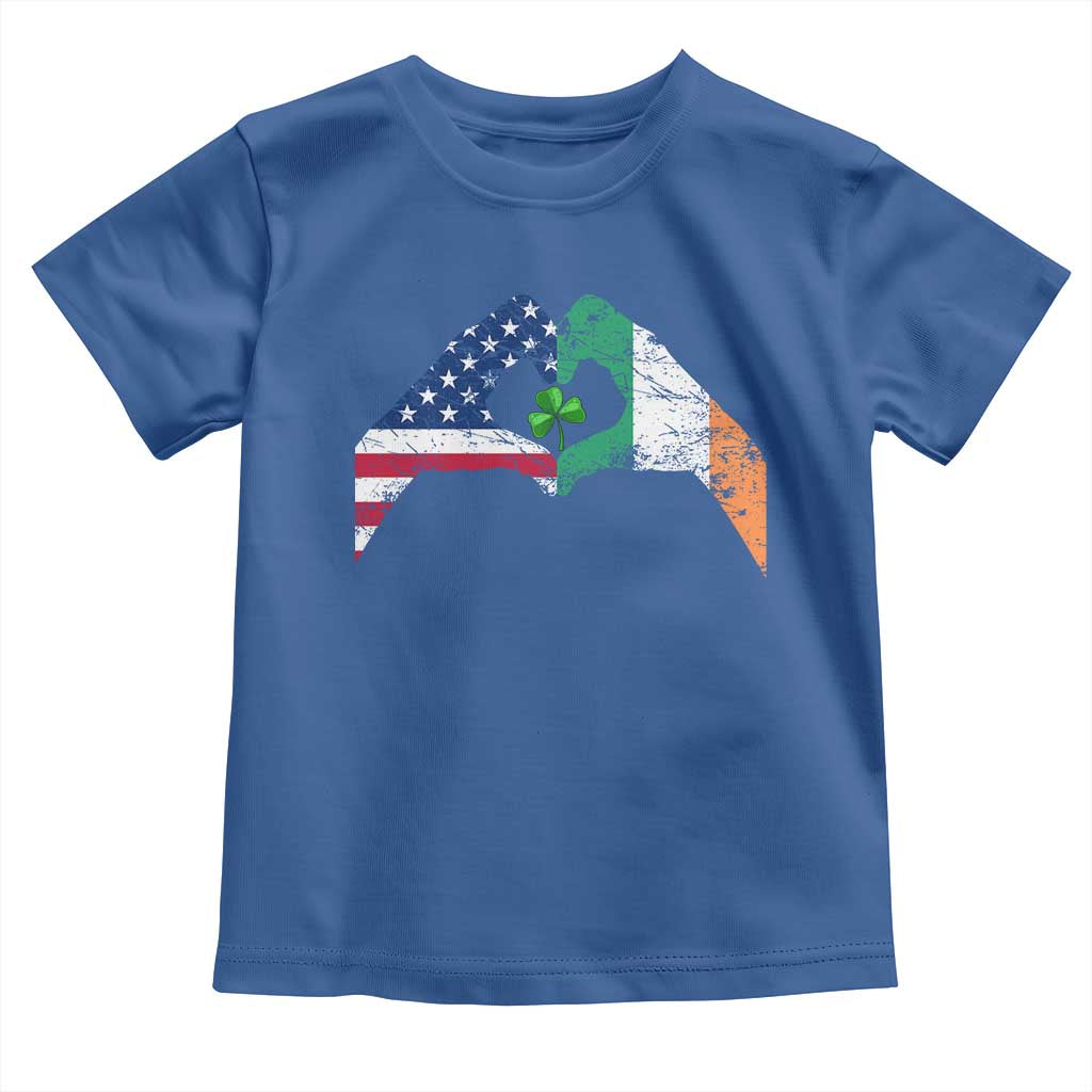 America Ireland Flag Toddler T Shirt Lucky Shamrock Vintage American Irish Roots TS10 Royal Blue Print Your Wear