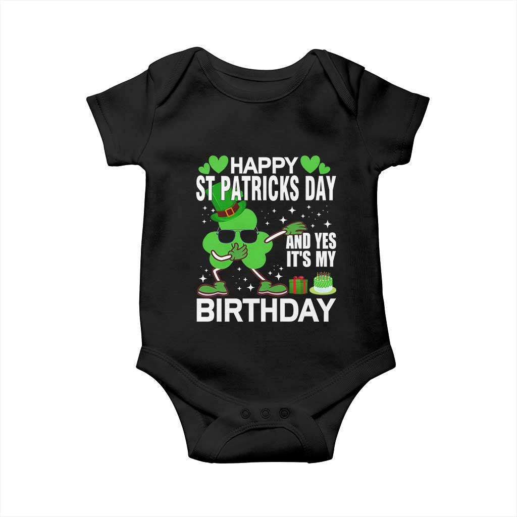 St Patricks Day Birthday Baby Onesie Born On Saint Paddys Irish Bday Gift TS10 Black Print Your Wear