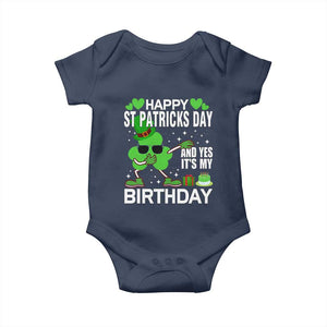 St Patricks Day Birthday Baby Onesie Born On Saint Paddys Irish Bday Gift TS10 Navy Print Your Wear