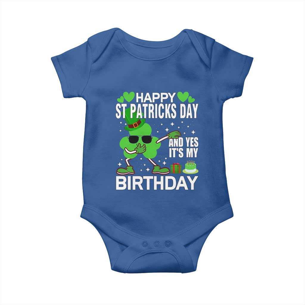 St Patricks Day Birthday Baby Onesie Born On Saint Paddys Irish Bday Gift TS10 Royal Blue Print Your Wear