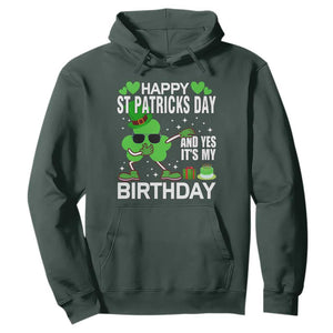St Patricks Day Birthday Hoodie Born On Saint Paddys Irish Bday Gift TS10 Dark Forest Green Print Your Wear
