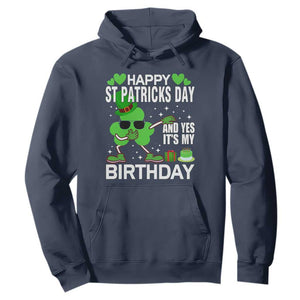 St Patricks Day Birthday Hoodie Born On Saint Paddys Irish Bday Gift TS10 Navy Print Your Wear