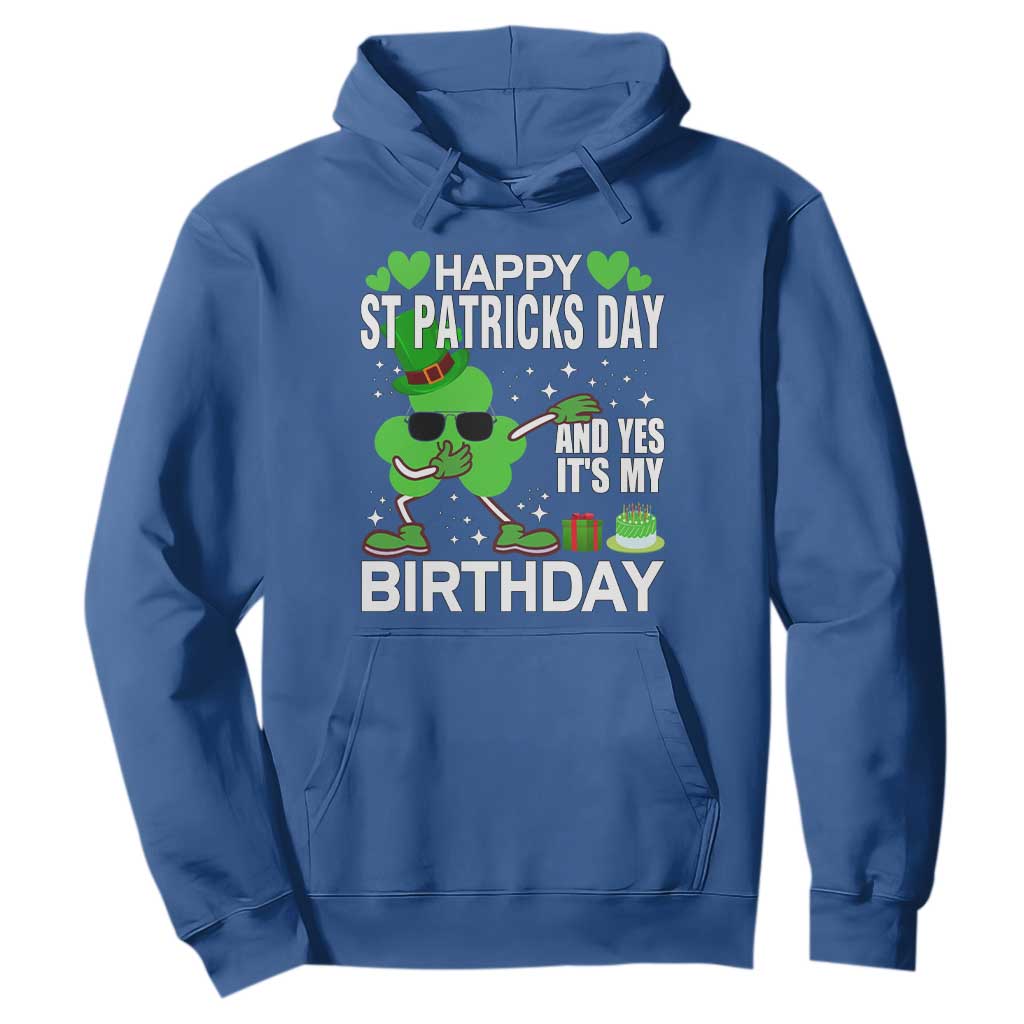 St Patricks Day Birthday Hoodie Born On Saint Paddys Irish Bday Gift TS10 Royal Blue Print Your Wear