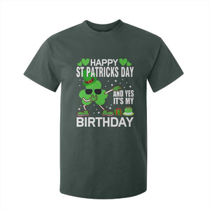 St Patricks Day Birthday T Shirt For Kid Born On Saint Paddys Irish Bday Gift TS10 Dark Forest Green Print Your Wear