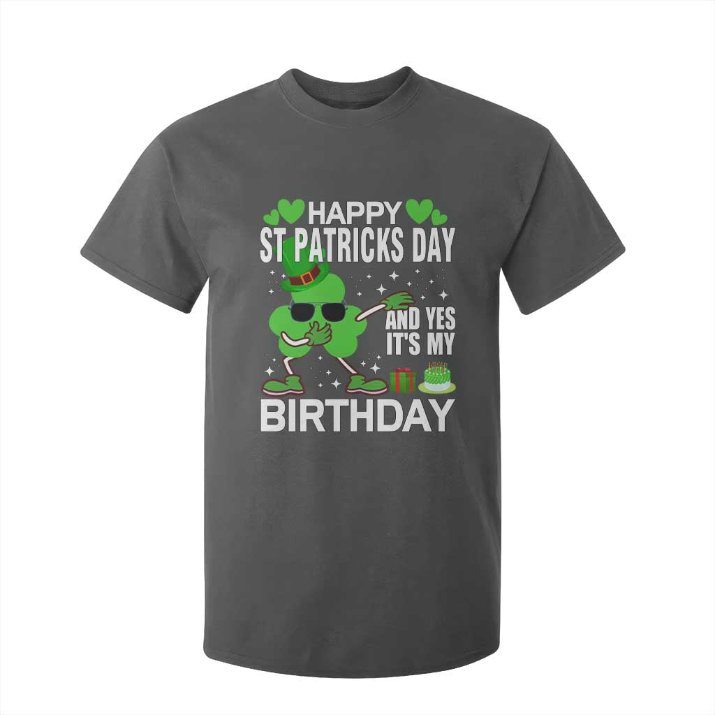 St Patricks Day Birthday T Shirt For Kid Born On Saint Paddys Irish Bday Gift TS10 Dark Heather Print Your Wear