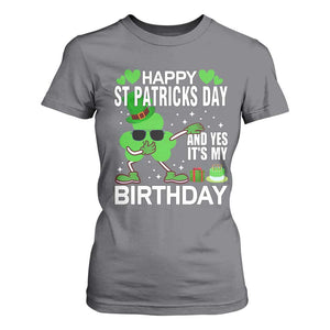St Patricks Day Birthday T Shirt For Women Born On Saint Paddys Irish Bday Gift TS10 Charcoal Print Your Wear