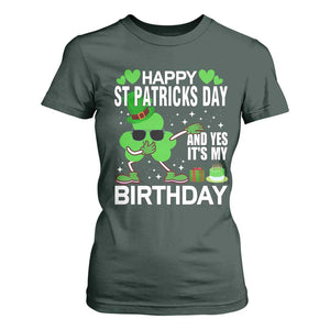St Patricks Day Birthday T Shirt For Women Born On Saint Paddys Irish Bday Gift TS10 Dark Forest Green Print Your Wear