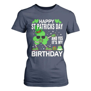 St Patricks Day Birthday T Shirt For Women Born On Saint Paddys Irish Bday Gift TS10 Navy Print Your Wear