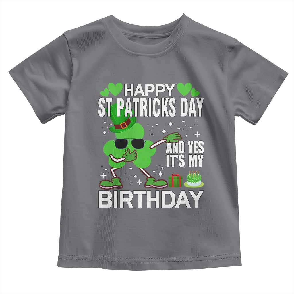 St Patricks Day Birthday Toddler T Shirt Born On Saint Paddys Irish Bday Gift TS10 Charcoal Print Your Wear