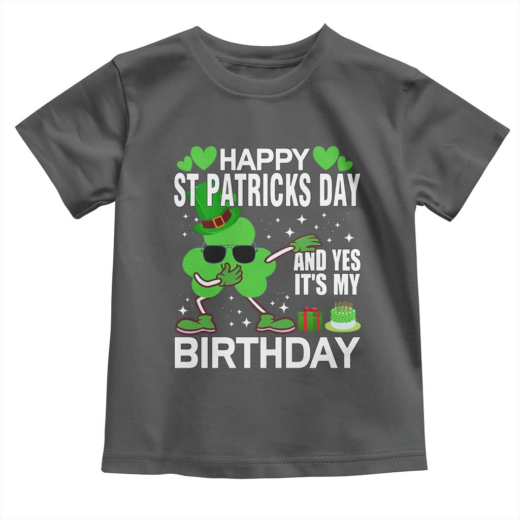 St Patricks Day Birthday Toddler T Shirt Born On Saint Paddys Irish Bday Gift TS10 Dark Heather Print Your Wear