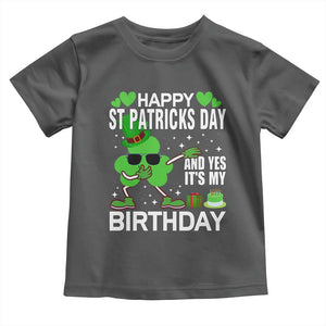 St Patricks Day Birthday Toddler T Shirt Born On Saint Paddys Irish Bday Gift TS10 Dark Heather Print Your Wear