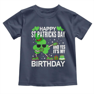 St Patricks Day Birthday Toddler T Shirt Born On Saint Paddys Irish Bday Gift TS10 Navy Print Your Wear