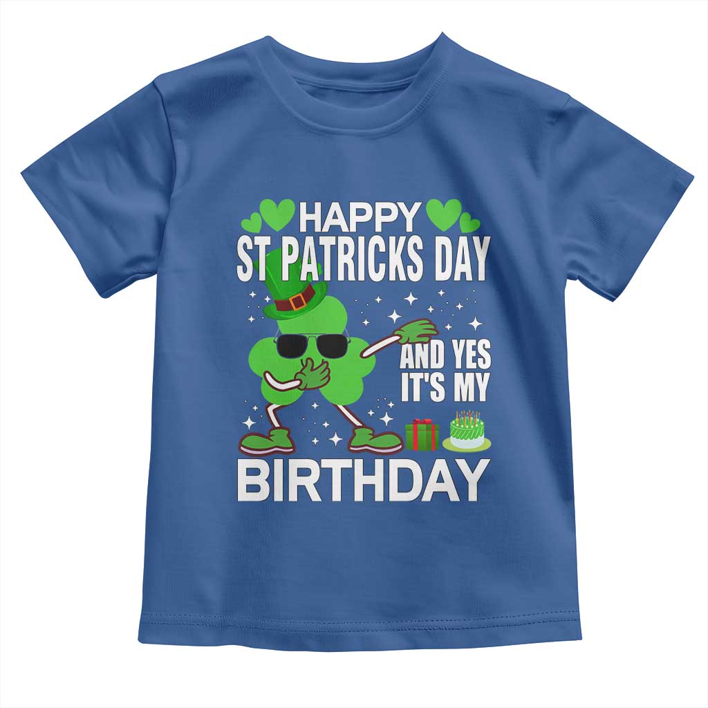 St Patricks Day Birthday Toddler T Shirt Born On Saint Paddys Irish Bday Gift TS10 Royal Blue Print Your Wear