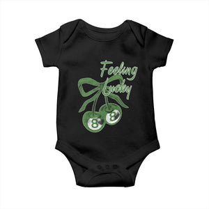 Cherry 8 Ball Baby Onesie Feeling Lucky Girl Syndrome Coquette St Patricks Day TS10 Black Print Your Wear