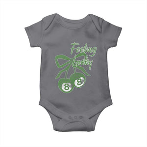 Cherry 8 Ball Baby Onesie Feeling Lucky Girl Syndrome Coquette St Patricks Day TS10 Charcoal Print Your Wear