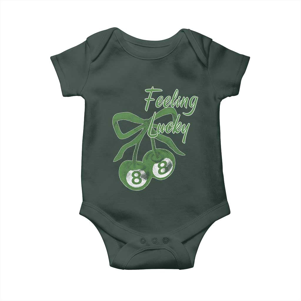 Cherry 8 Ball Baby Onesie Feeling Lucky Girl Syndrome Coquette St Patricks Day TS10 Print Your Wear