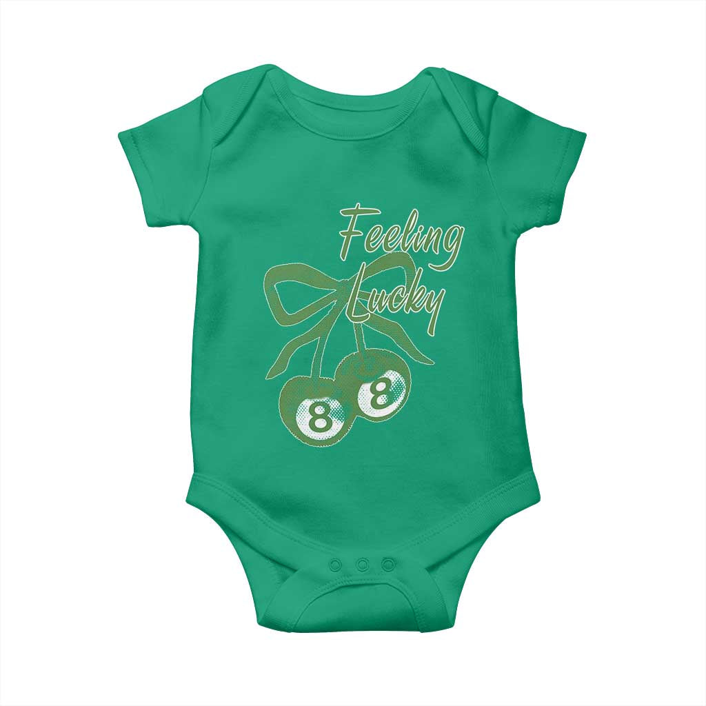 Cherry 8 Ball Baby Onesie Feeling Lucky Girl Syndrome Coquette St Patricks Day TS10 Irish Green Print Your Wear