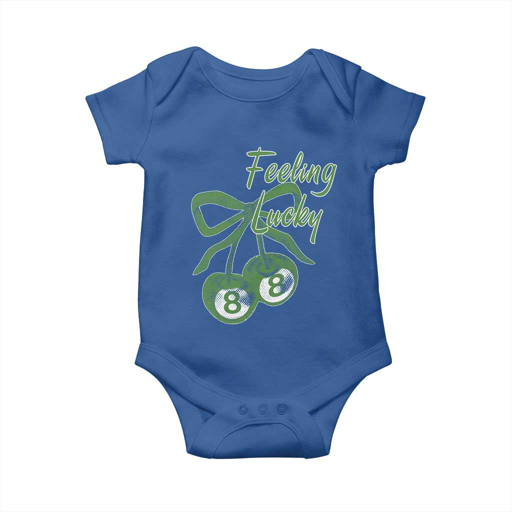 Cherry 8 Ball Baby Onesie Feeling Lucky Girl Syndrome Coquette St Patricks Day TS10 Royal Blue Print Your Wear