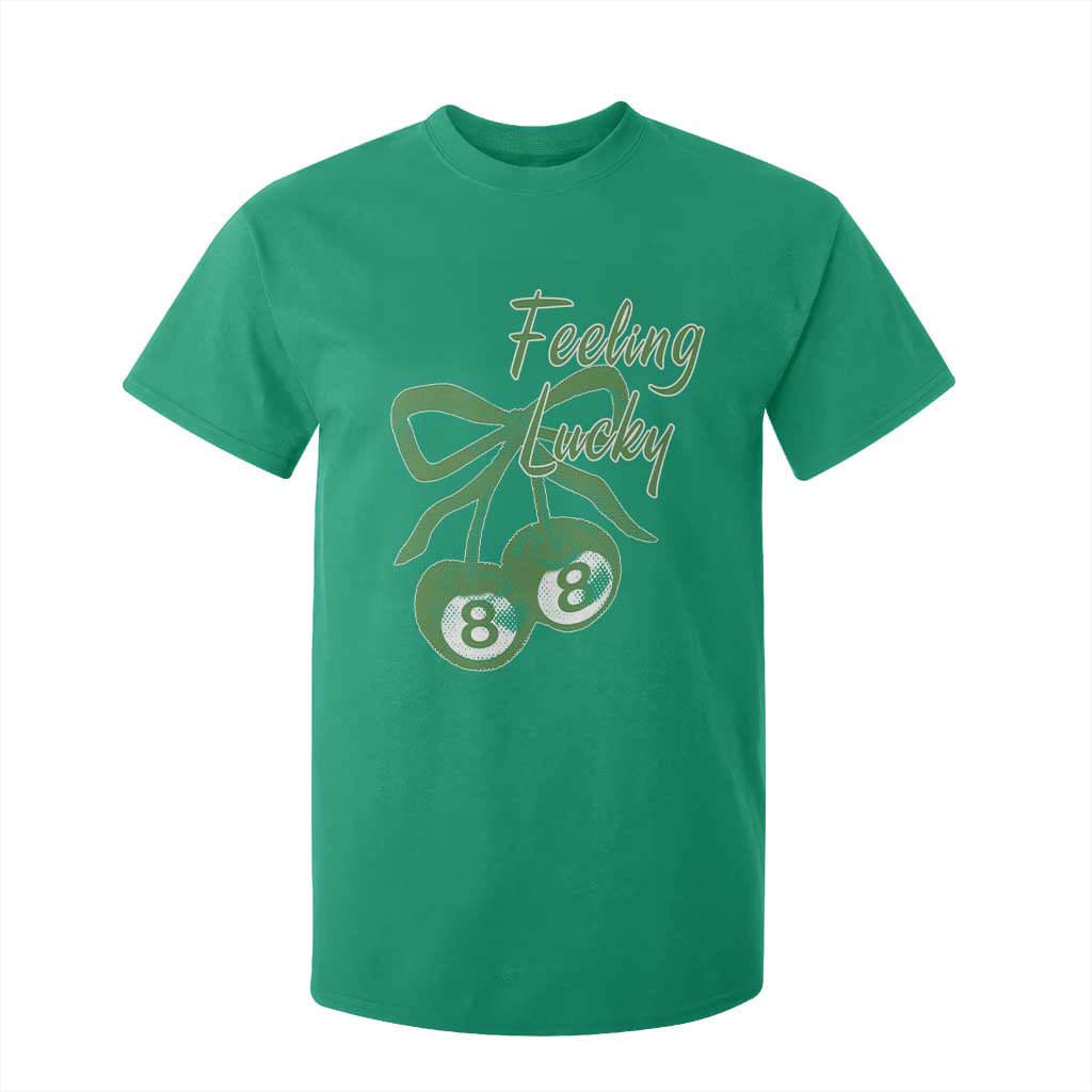 Cherry 8 Ball T Shirt For Kid Feeling Lucky Girl Syndrome Coquette St Patricks Day TS10 Irish Green Print Your Wear