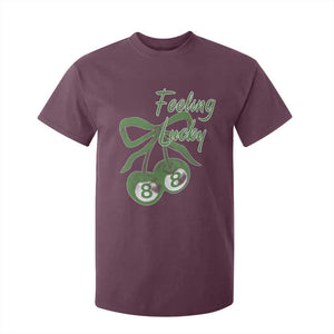 Cherry 8 Ball T Shirt For Kid Feeling Lucky Girl Syndrome Coquette St Patricks Day TS10 Maroon Print Your Wear