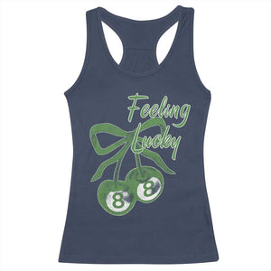 Cherry 8 Ball Racerback Tank Top Feeling Lucky Girl Syndrome Coquette St Patricks Day TS10 Navy Print Your Wear