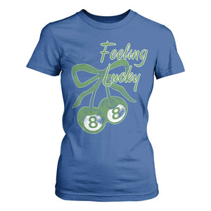 Cherry 8 Ball T Shirt For Women Feeling Lucky Girl Syndrome Coquette St Patricks Day TS10 Royal Blue Print Your Wear