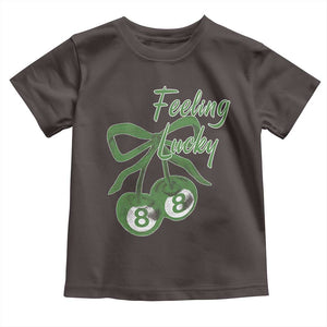 Cherry 8 Ball Toddler T Shirt Feeling Lucky Girl Syndrome Coquette St Patricks Day TS10 Dark Chocolate Print Your Wear