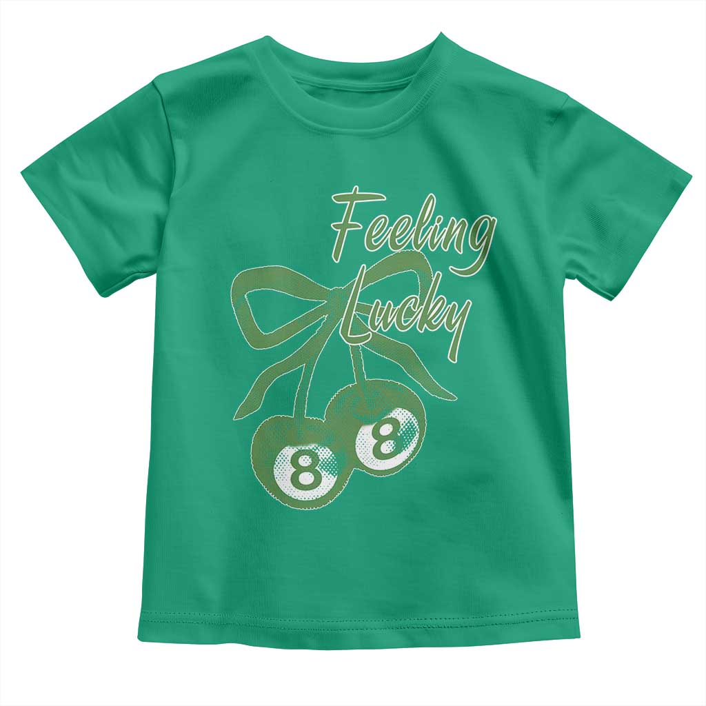Cherry 8 Ball Toddler T Shirt Feeling Lucky Girl Syndrome Coquette St Patricks Day TS10 Irish Green Print Your Wear