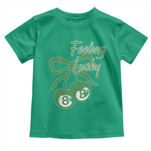 Cherry 8 Ball Toddler T Shirt Feeling Lucky Girl Syndrome Coquette St Patricks Day TS10 Irish Green Print Your Wear