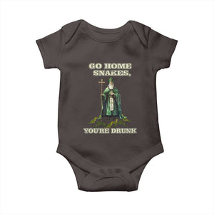 Funny St. Patrick's Day Baby Onesie Go Home Snakes, You're Drunk TS10 Dark Chocolate Print Your Wear