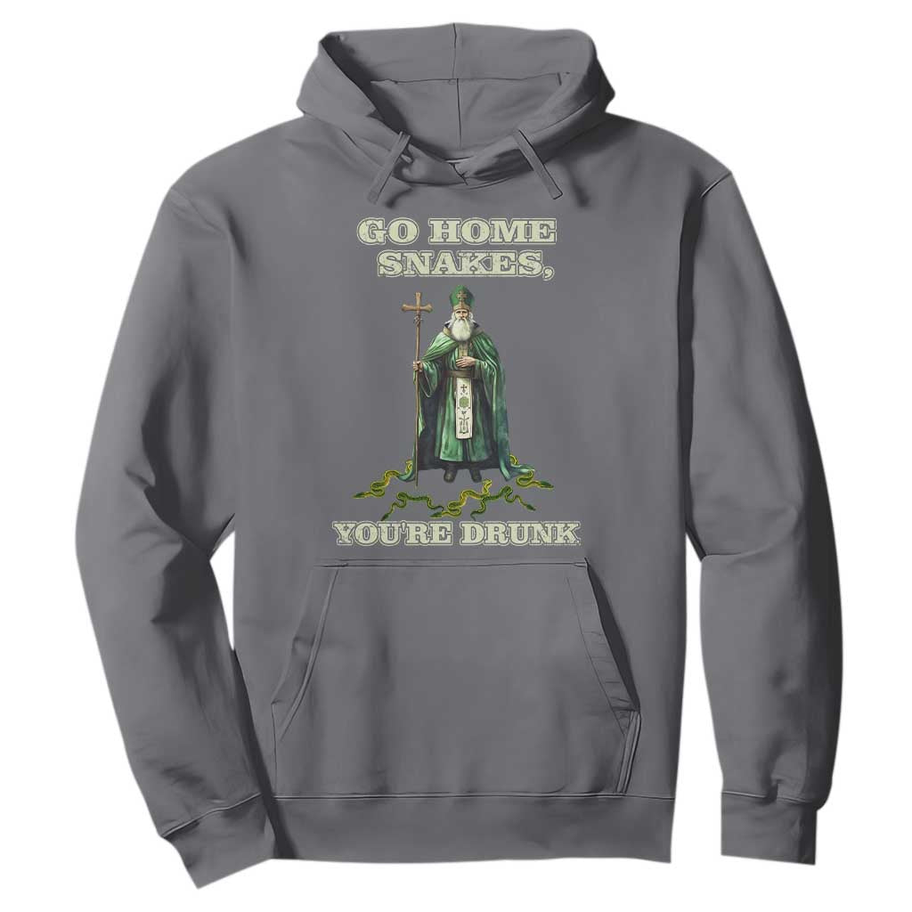 Funny St. Patrick's Day Hoodie Go Home Snakes, You're Drunk TS10 Charcoal Print Your Wear