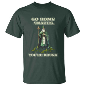 Funny St. Patrick's Day T Shirt Go Home Snakes, You're Drunk TS10 Dark Forest Green Print Your Wear