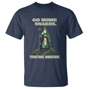 Funny St. Patrick's Day T Shirt Go Home Snakes, You're Drunk TS10 Navy Print Your Wear