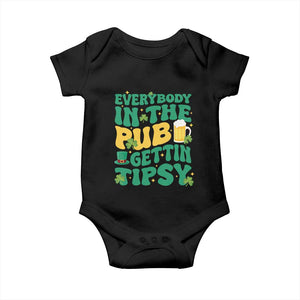 St. Patrick's Day Pub Baby Onesie Everybody In The Pub Getting Tipsy Irish Pub TS10 Black Print Your Wear