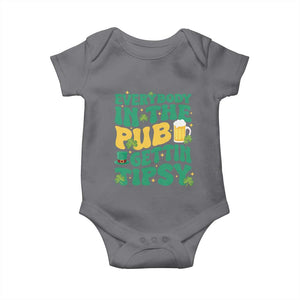 St. Patrick's Day Pub Baby Onesie Everybody In The Pub Getting Tipsy Irish Pub TS10 Charcoal Print Your Wear