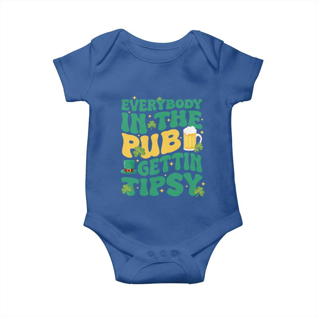 St. Patrick's Day Pub Baby Onesie Everybody In The Pub Getting Tipsy Irish Pub TS10 Royal Blue Print Your Wear