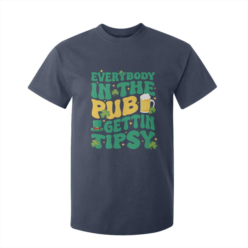 St. Patrick's Day Pub T Shirt For Kid Everybody In The Pub Getting Tipsy Irish Pub TS10 Navy Print Your Wear