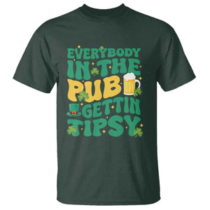 St. Patrick's Day Pub T Shirt Everybody In The Pub Getting Tipsy Irish Pub TS10 Dark Forest Green Print Your Wear