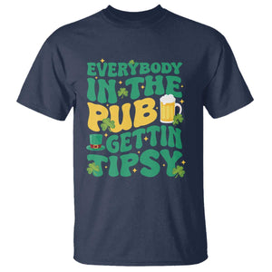 St. Patrick's Day Pub T Shirt Everybody In The Pub Getting Tipsy Irish Pub TS10 Navy Print Your Wear
