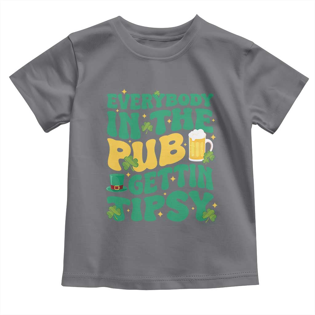 St. Patrick's Day Pub Toddler T Shirt Everybody In The Pub Getting Tipsy Irish Pub TS10 Charcoal Print Your Wear