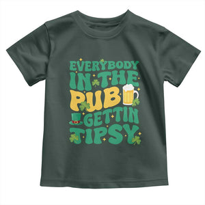 St. Patrick's Day Pub Toddler T Shirt Everybody In The Pub Getting Tipsy Irish Pub TS10 Dark Forest Green Print Your Wear
