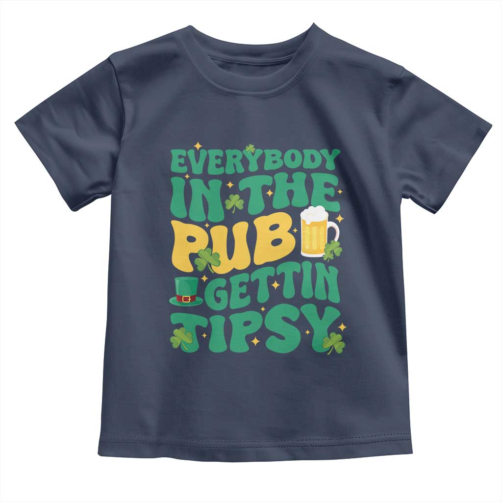 St. Patrick's Day Pub Toddler T Shirt Everybody In The Pub Getting Tipsy Irish Pub TS10 Navy Print Your Wear