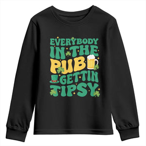 St. Patrick's Day Pub Youth Sweatshirt Everybody In The Pub Getting Tipsy Irish Pub TS10 Black Print Your Wear