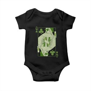 St. Patrick's Day Pub Baby Onesie Queen of Clubs Fun Green Pub TS10 Black Print Your Wear