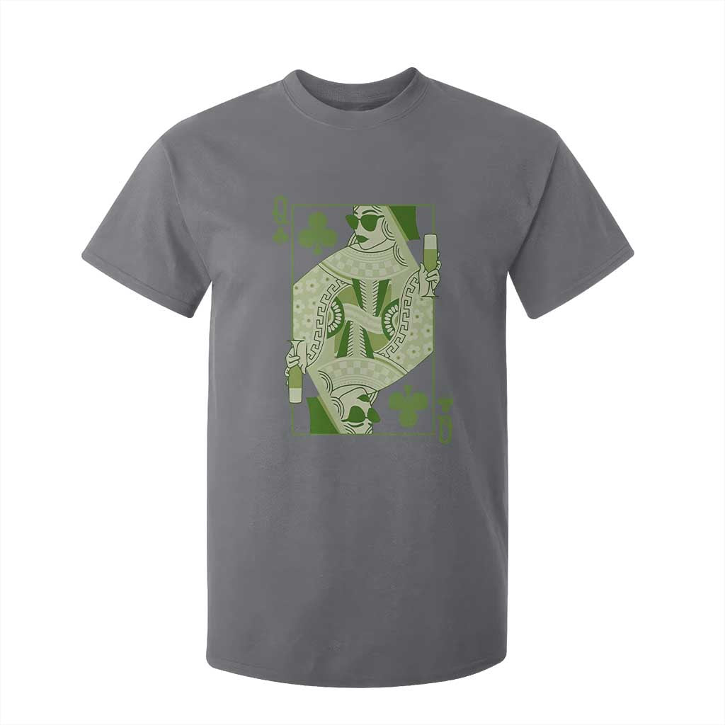 St. Patrick's Day Pub T Shirt For Kid Queen of Clubs Fun Green Pub TS10 Charcoal Print Your Wear