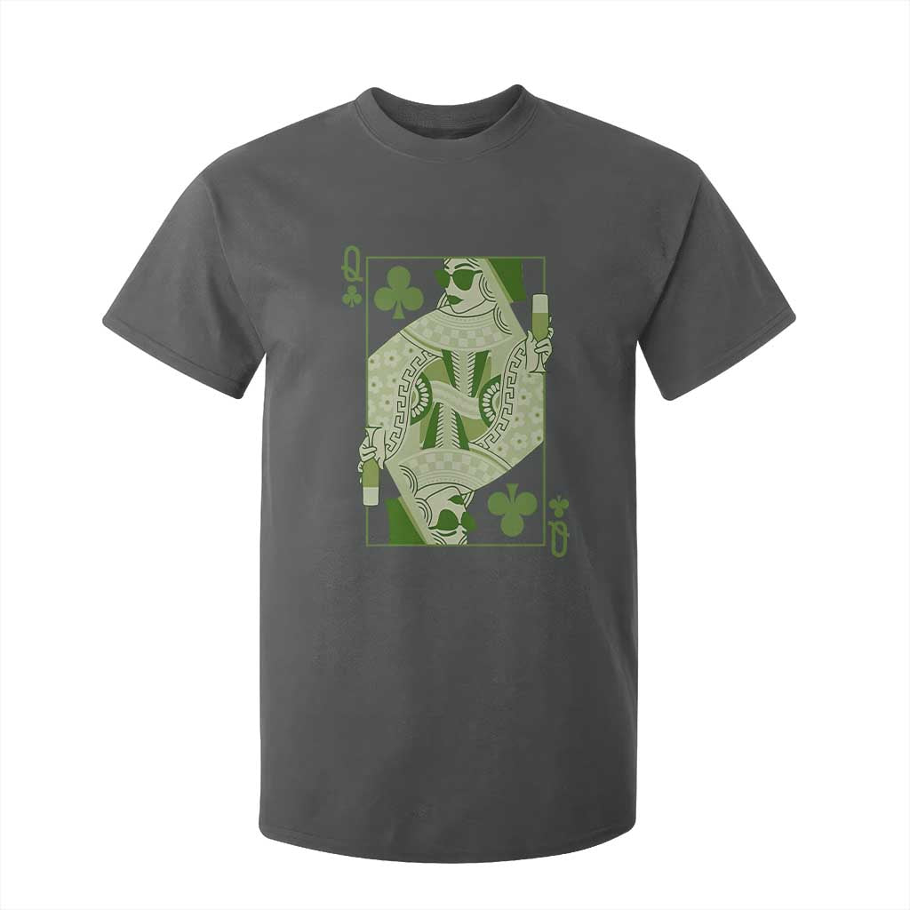 St. Patrick's Day Pub T Shirt For Kid Queen of Clubs Fun Green Pub TS10 Dark Heather Print Your Wear