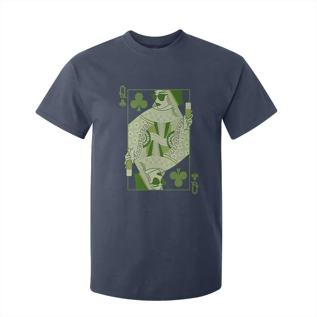 St. Patrick's Day Pub T Shirt For Kid Queen of Clubs Fun Green Pub TS10 Navy Print Your Wear