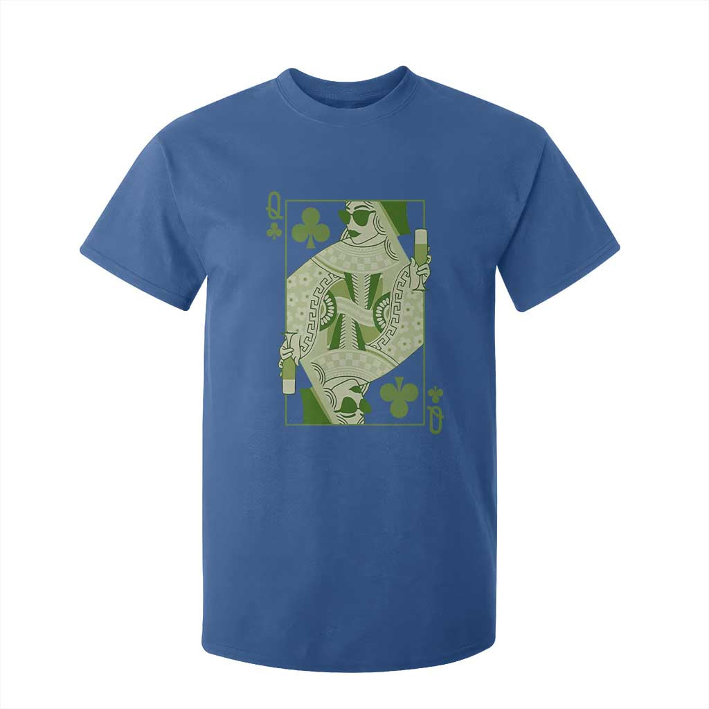 St. Patrick's Day Pub T Shirt For Kid Queen of Clubs Fun Green Pub TS10 Royal Blue Print Your Wear